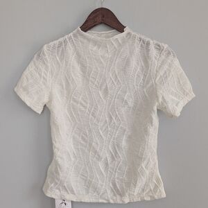 NEW Anewsta White Cream Mockneck Sweater Top Small